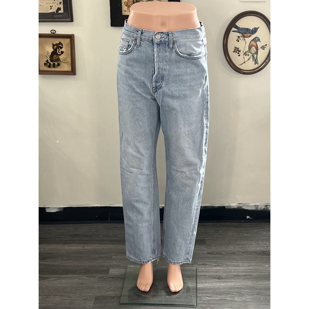 AGOLDE 90s Mid Rise Loose Fit Light Wash Denim Jeans Size 26